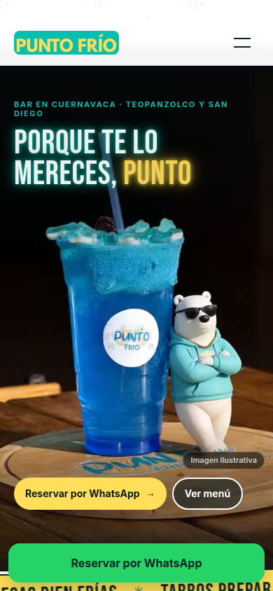 puntofriobar.mx en celular